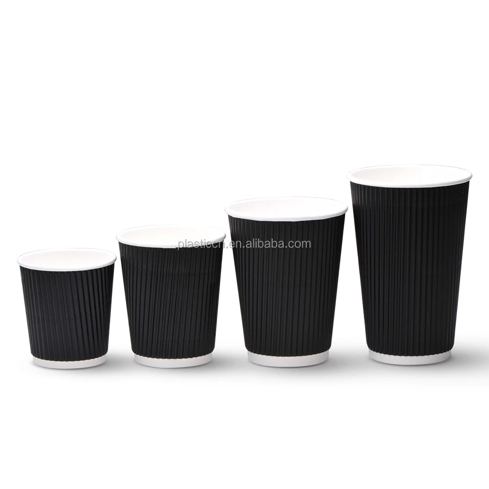 Arabic Coffee Paper Cups - 6.5 Oz & 8 Oz Ripple Wall