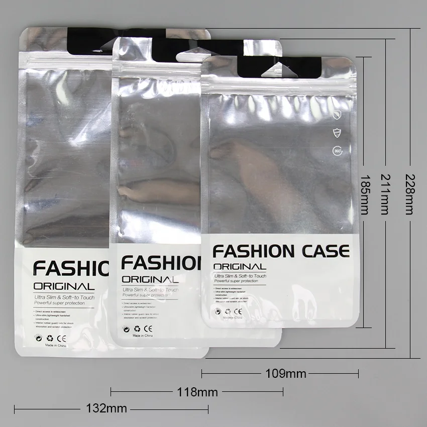 Large Sizes PP Plastic Bag Ziplock Phone Accessories Bag With