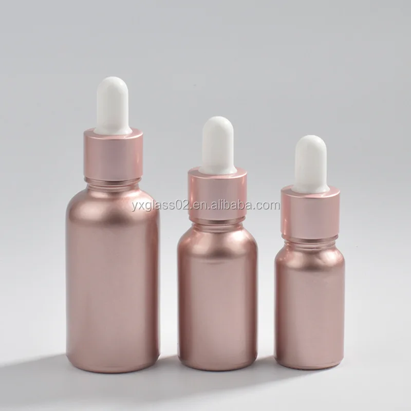 Rose gold essential oil glass bottle10ml 15ml 30ml serum glass bottle Dropper bottle manufacture