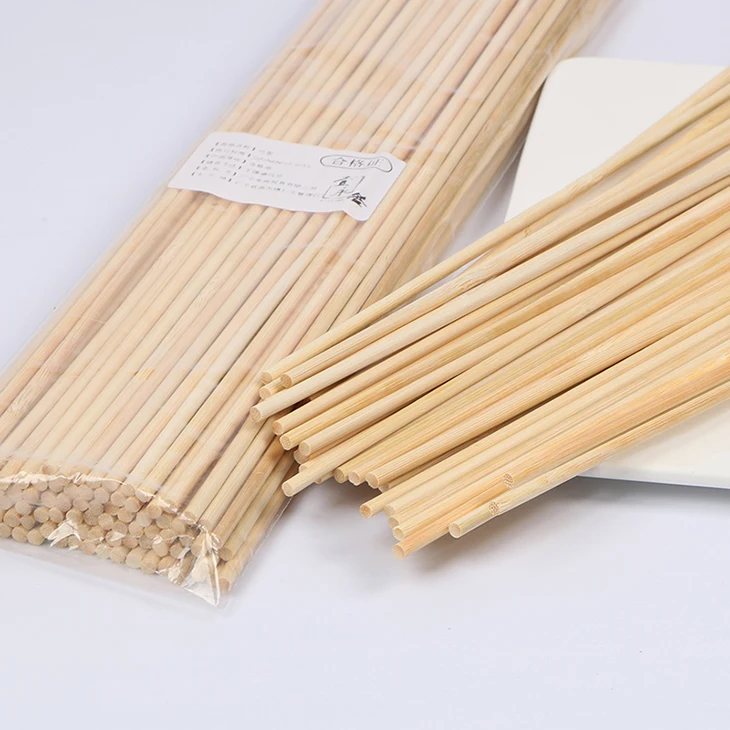 4 mm Bamboo Stick China Round Flat Tips On Both Side Bamboo Craft Diffuser Flower Handicraft Kite Stick  