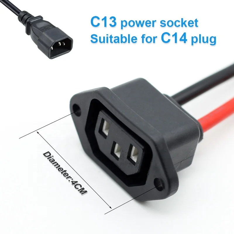 Iec C13buchse Mit 30cmkabel Und Kreisförmiger Anschluss Buchse Für