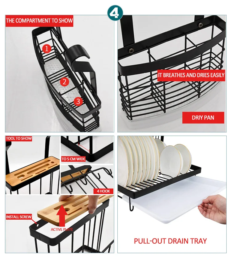 Wand Halterung Lagerung Spice Dish Drainer Platte Messer Halter