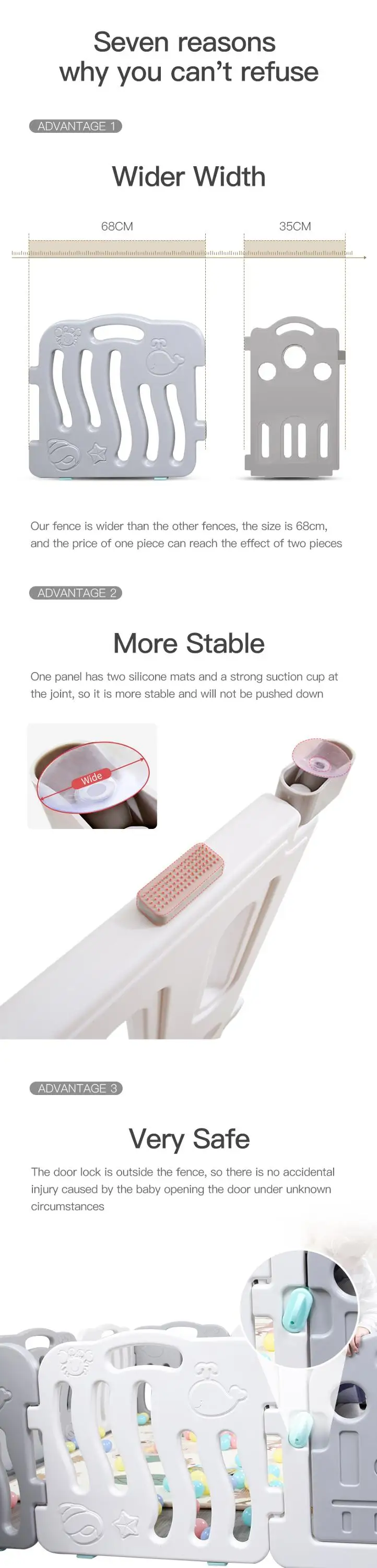 Feelkids Hot Sale Baby Fence Plastic Indoor Playpen for Children Bedroom & Living Room Use factory