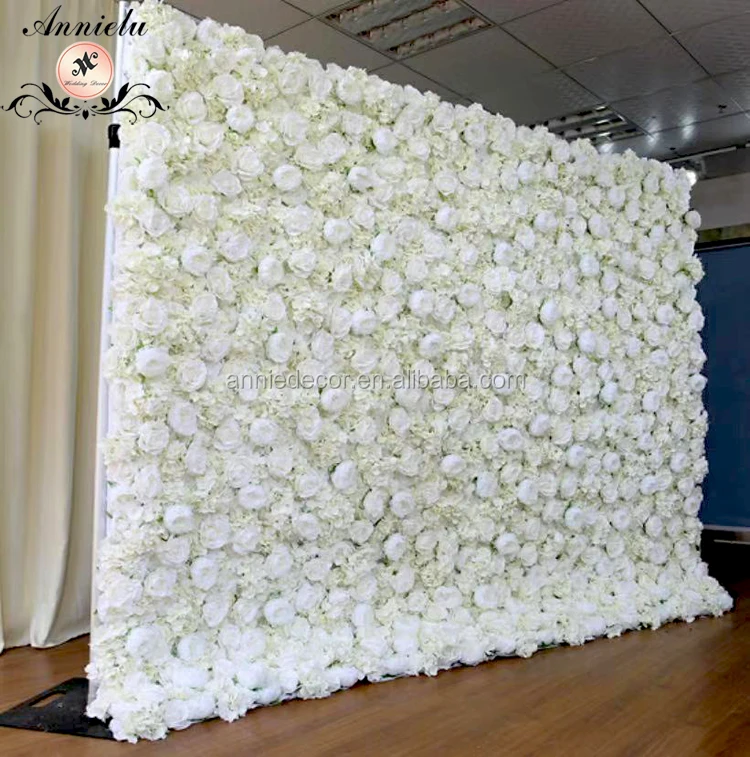 Wedding And Home Decoration 2.4m By 2.4m Silk Rose Artificial Flower Wall Backdrop