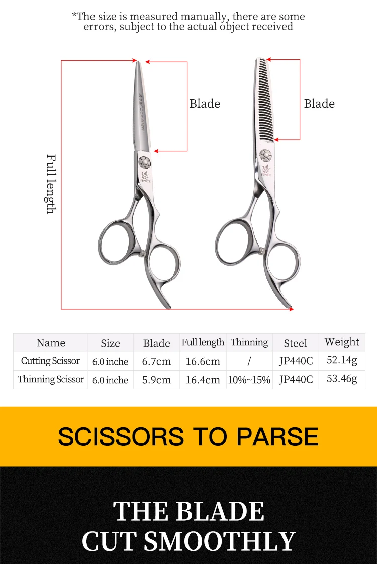 Japanese Stainless Steel Hairdressing Scissors Sets for Professional Cutting and Thinning