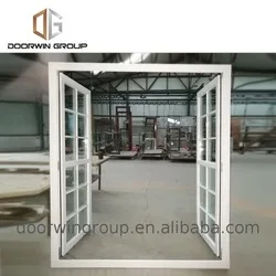 Hot sale wood aluminium frame french low-e glass interior wooden grey glass casement window
