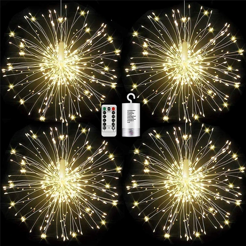 Amazon Hot Sale Christmas Lights indoor Christmas Tree Decorations Fireworks String Lights Battery Powered Christmas Decorations