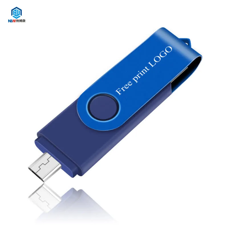 Free Custom Logo Swivel Micro OTG USB Flash Pen Drive 2 in 1 Memory Stick For Mobile Phone PC - ANKUX.COM