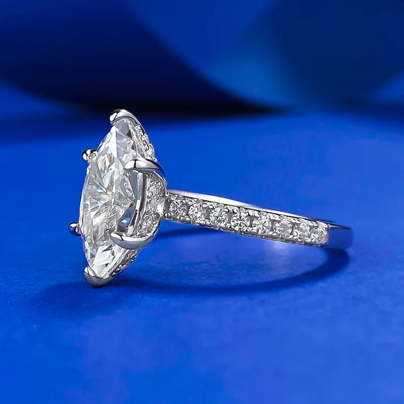 S925 Sterling Silver High Luster Platinum-Plated Diamond Vintage Crown Goddess Horse Eye Simple Couple Design Gemstone Fine