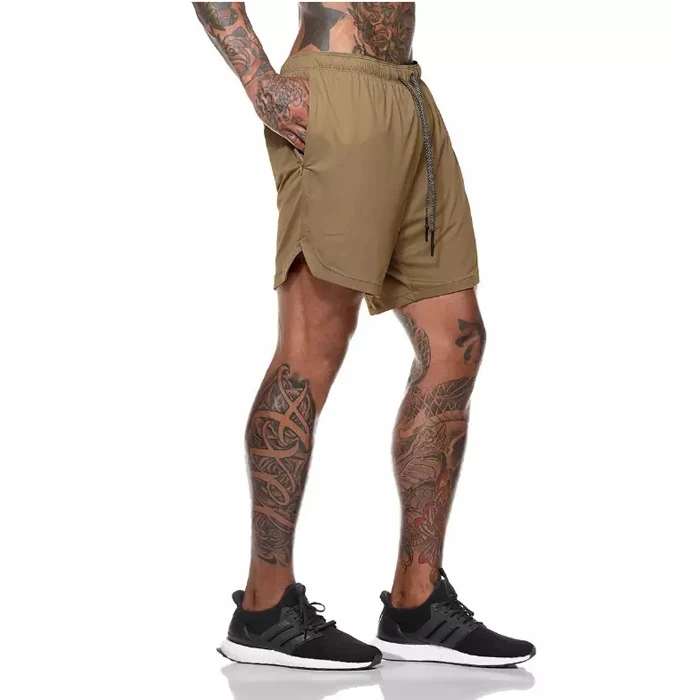 Custom Mens Running 2 In 1 Doubledeck Shorts Gym Training Shorts With