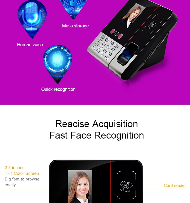 TIMMY TMF630 Face Recognition Time Attendance System