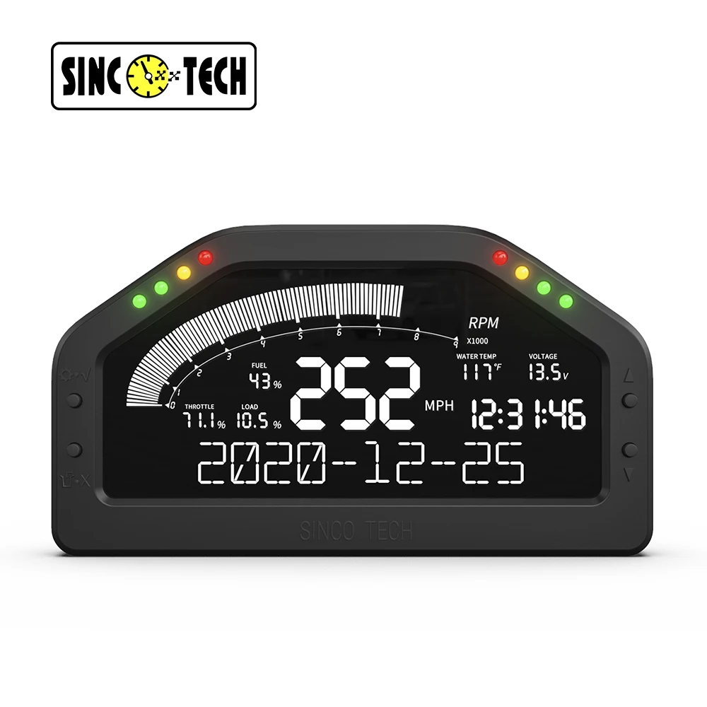 Sincotech 6.5'' Universal Digital Obd2 Gauge Dashboard Lcd Race Dash