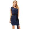 LA000007 Liumilac Sexy Womens Sparkling Sequins One Shoulder Hips-Wrapped Bodycon Short Evening Dress
