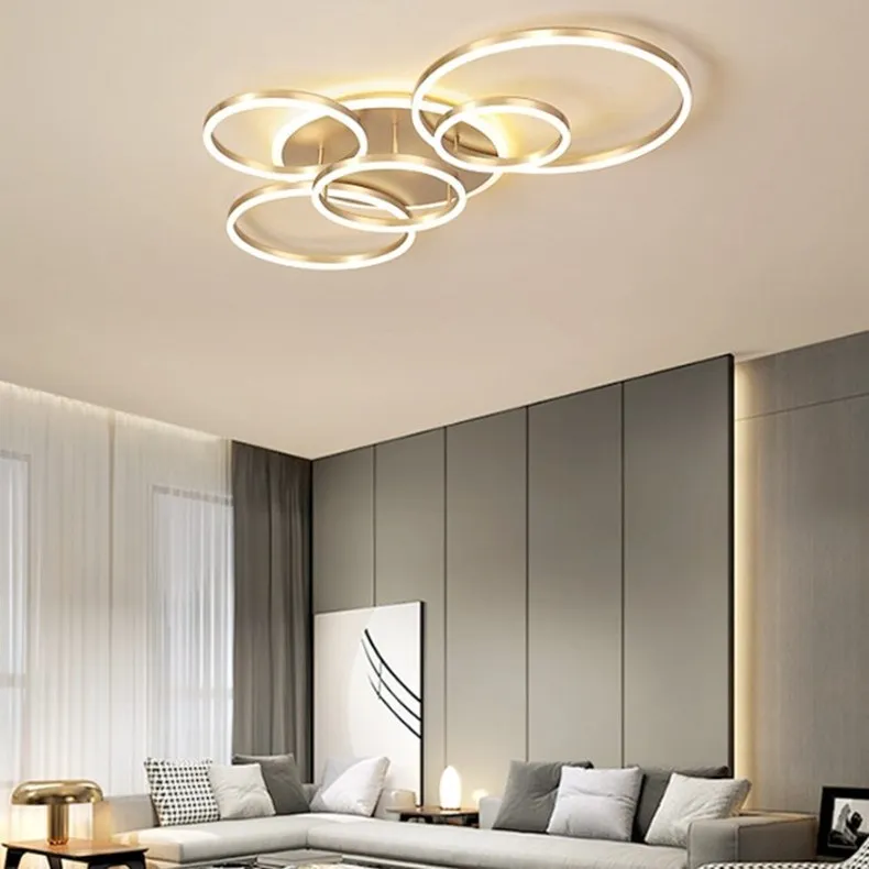 Multi-heads golden led ceiling lighting  decorative simple living room ceiling light modern indoor 85-265V intelligent  lamps
