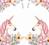 Beautiful Pattern Pink Floral Unicorn Birthday Background