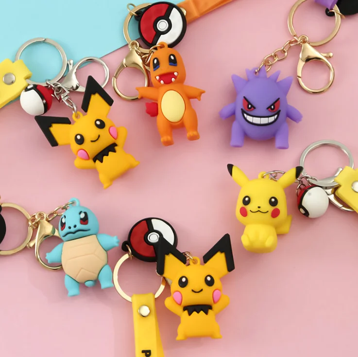 genuino pika chu action figure pika chu portachiavi squirtle psyduck portachiavi  modello auto portachiavi