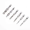 6PCS HSS4241 Hex Shank Spiral Screw Thread Taps Drill Bits Set Hex Tap Drill Bits Metric/Imperial Spiral Fluted Machine Screw