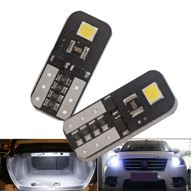 White Bright 168 501 W5W Canbus T10 Wedge Bulb 3030 Led 2 SMD Car Clearance Lamp Trunk Light 12V 6500K Parking Lamp Bulbs