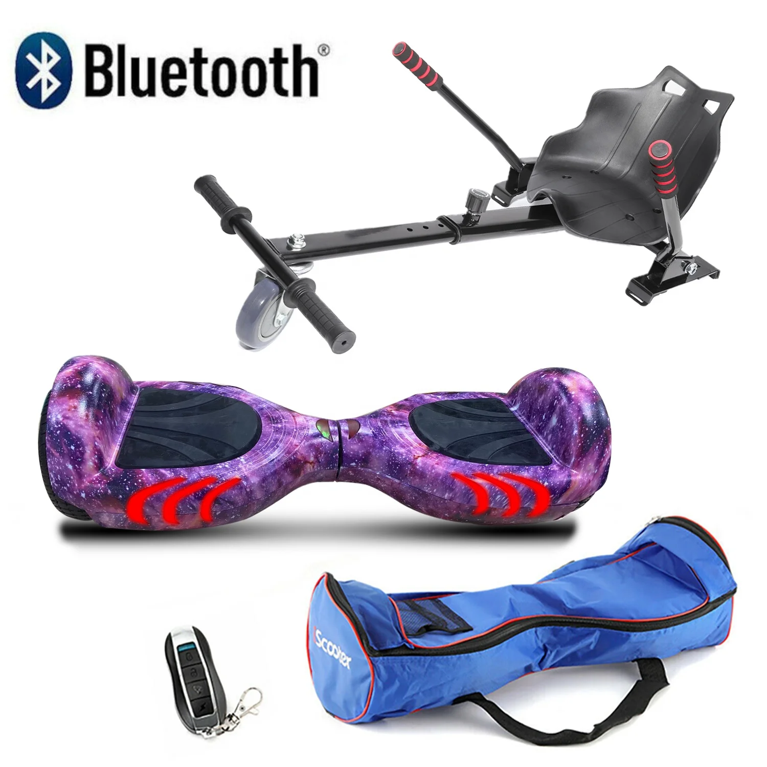 6.5 Inch Hoverboard With Led +mote Control Two Wheels Smart Self