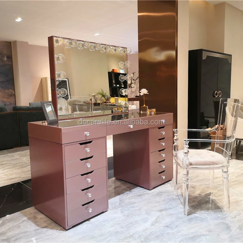 Stock In Us! Docarelife Rose Gold Hollywood Style Vanity Dressing