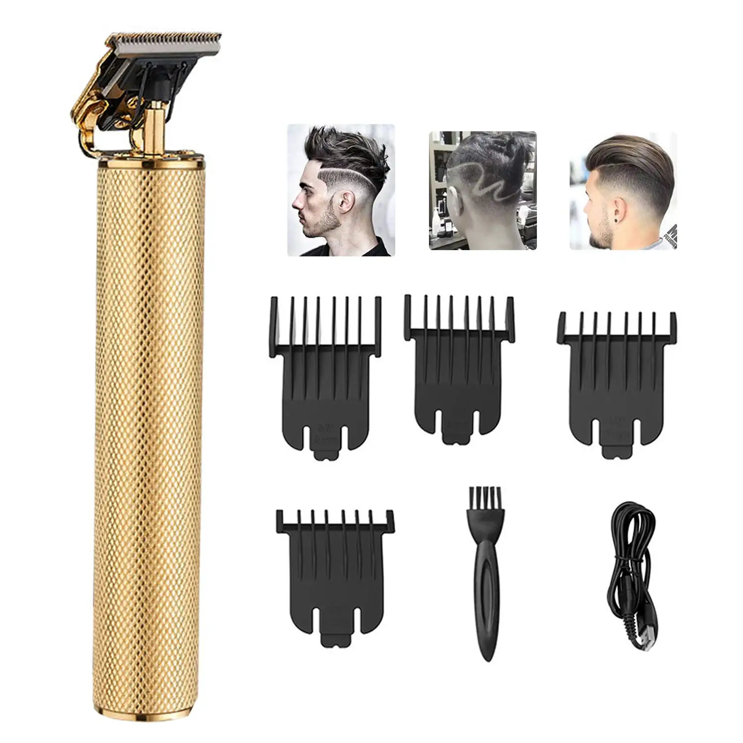 Free Shipping Amazon Electric Hair Clipper Cordless Tblade Trimmer 0mm Baldheaded Hair Clippers