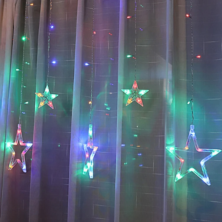 wholesale 12 stars 138 led curtain string lights factory outlets led big star curtain christmas light