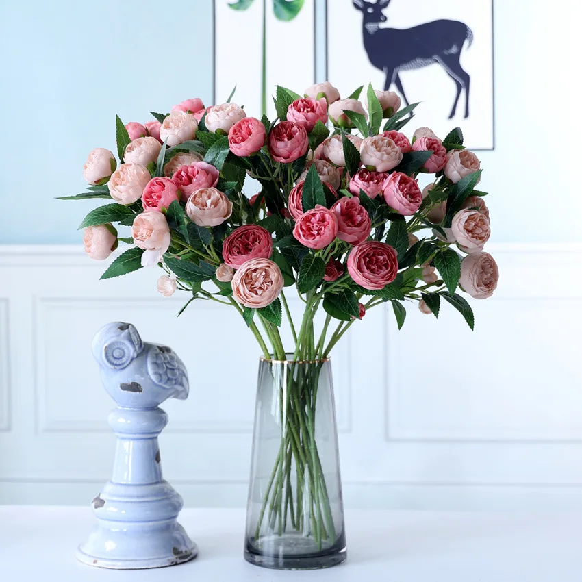 Artificial Silk Flower Camellia Tea Rose European-style Home & Wedding ...