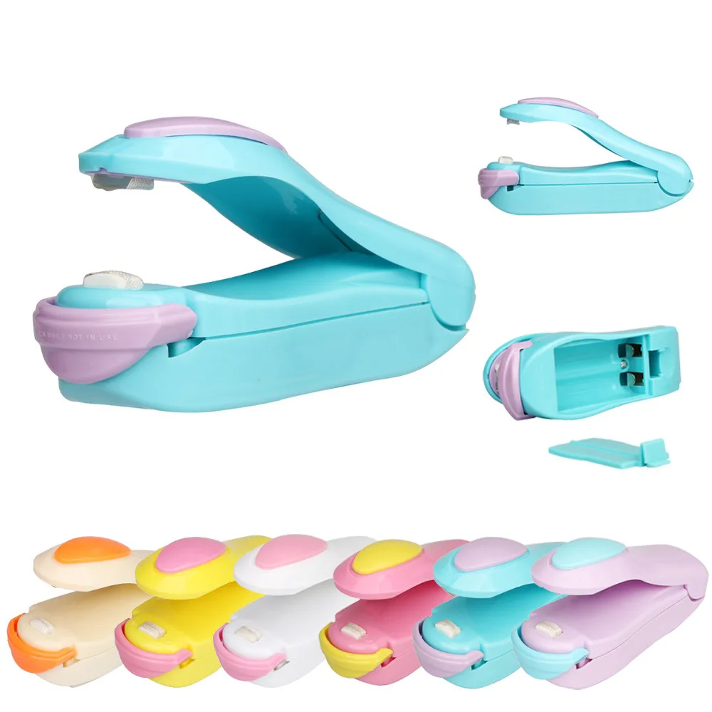 Portable Bag Clips Handheld Mini Electric Heat Sealing Machine Impulse Sealer Seal Packing Plastic Bag work