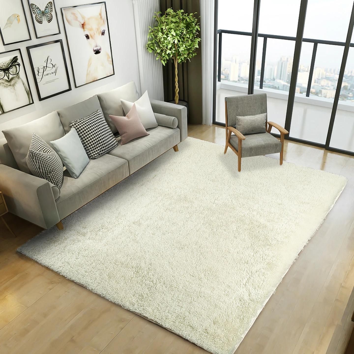 Customized Design High Quality Comfortable Fur Rugs Living Room Carpet