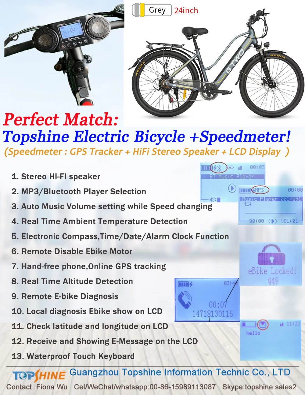 Green City Ebike with Speedometer Receive and showing E-Message on the LCD