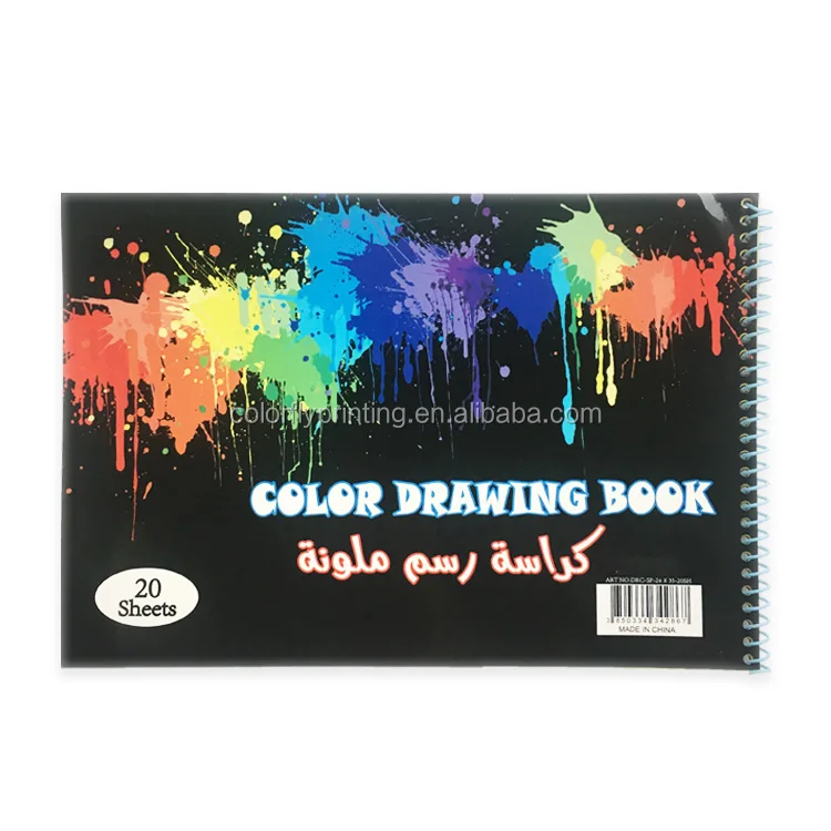 A3/a4/a5 Size Custom Printed Colored Spiral Drawing Sketchbook Paper