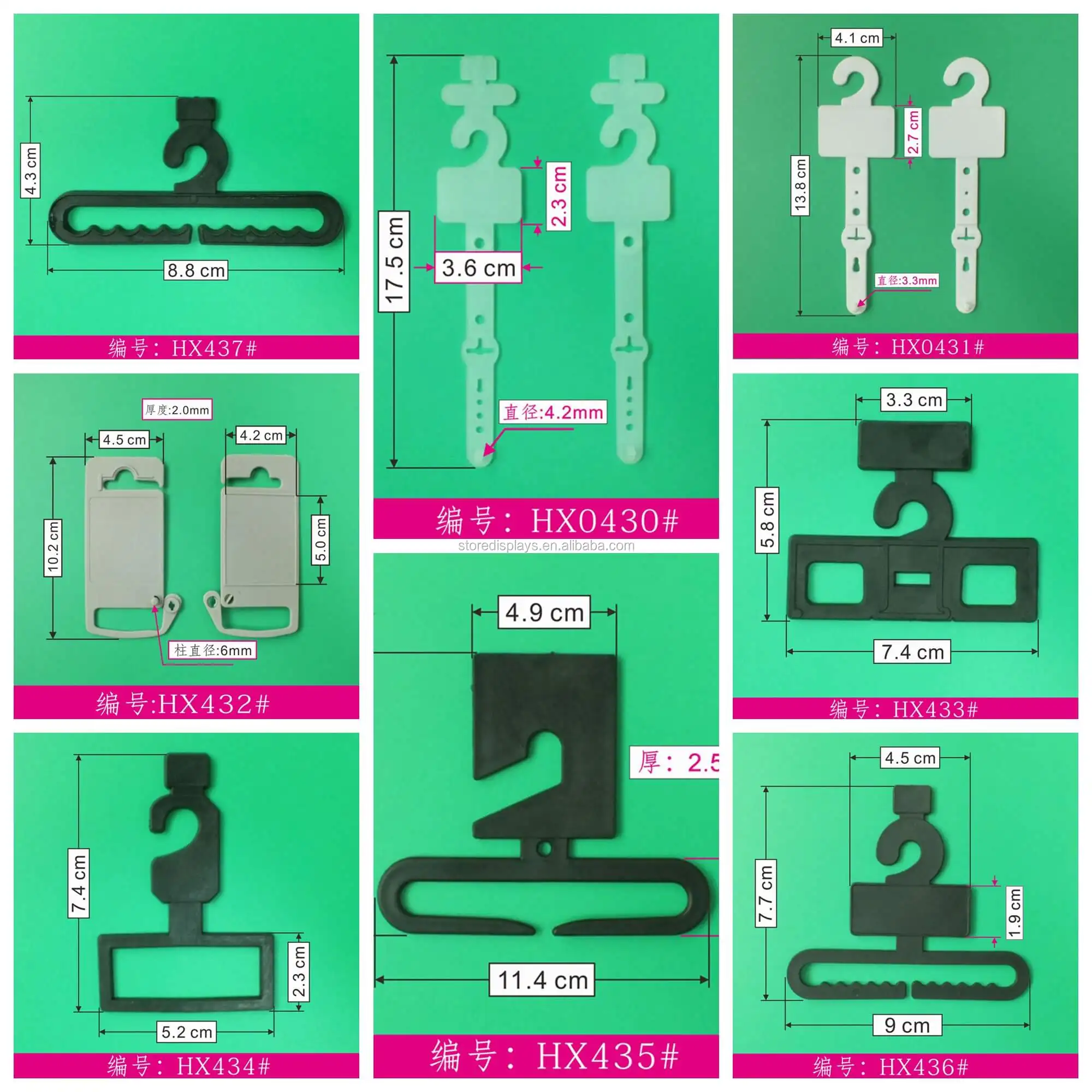 Custom Plastic Belt Display Hook Hanger With Silk Print Custom Logo