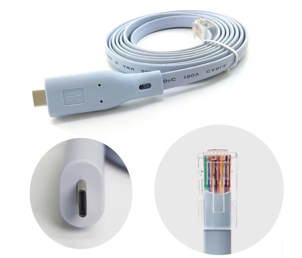High Compatible WIN10 Plug and Play FTDI FT232RL USB C RS232  to RJ45 Serial Adapter Console Cable