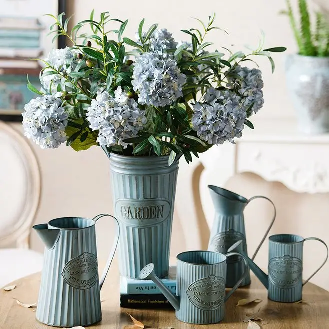 Hot Sale Semicircular Decorative Bucket Metal Flower Basket Modern