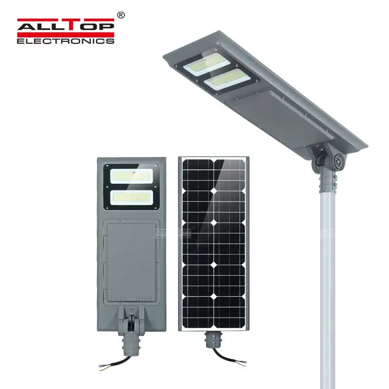 ALLTOP Intelligent all in one aluminium ip67 waterproof 100W led hybrid solar street light with pole