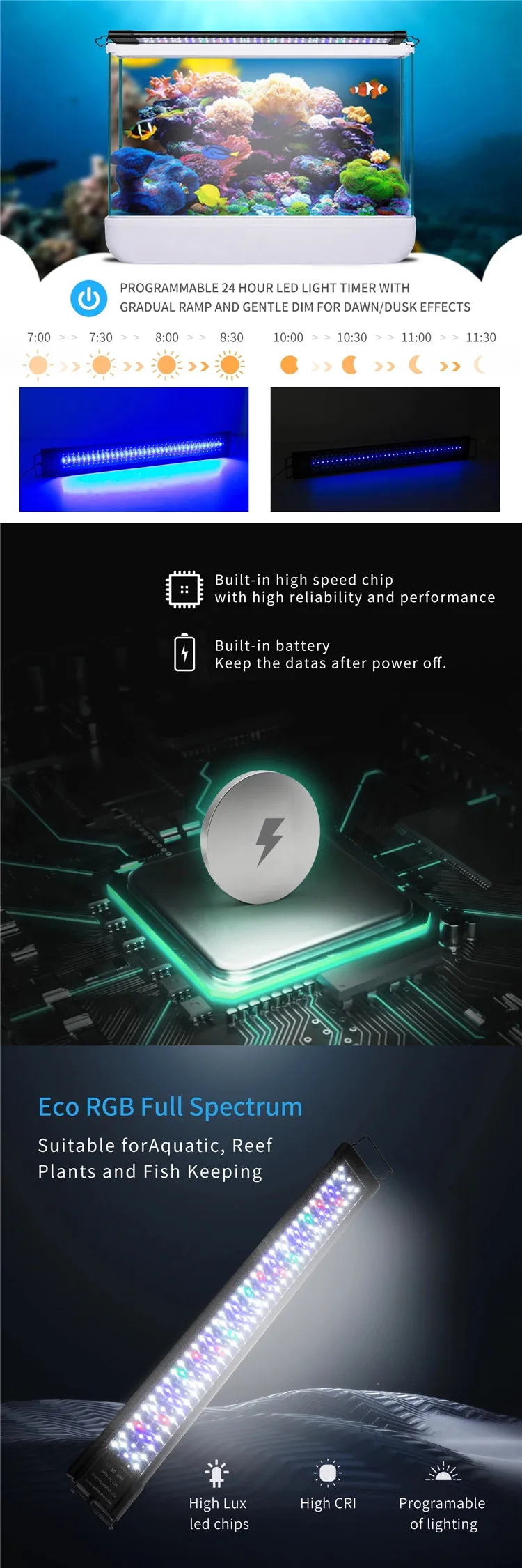 Aquarium Led Light For Planted Reef Aquarium Fish Tank Lighting