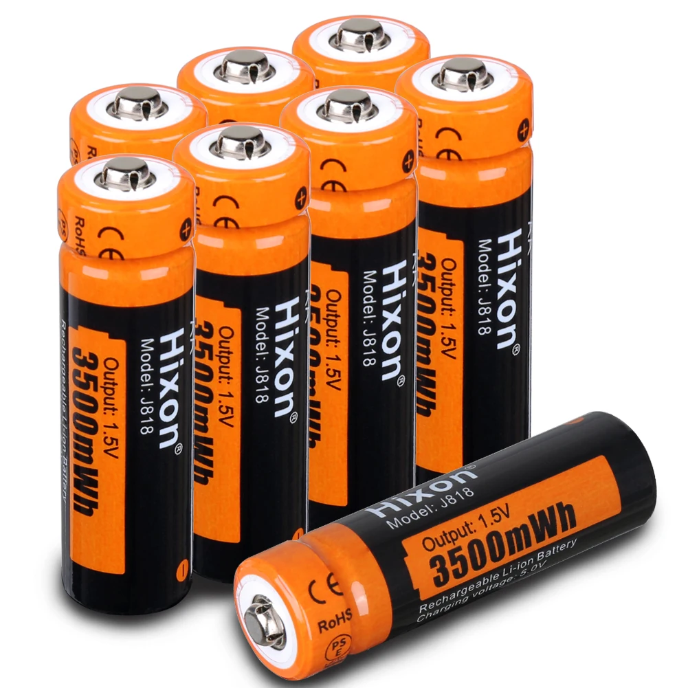 8 Packs And 1 Charger 1.5v3500mwh 14500 Liion Rechargeable Battery