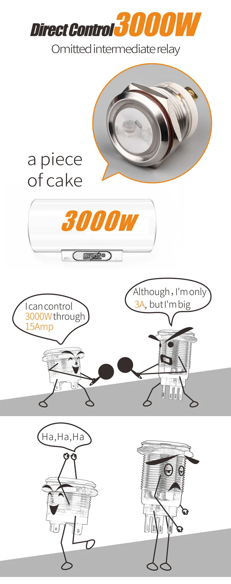 High qualified switch made 19mm 2NO momentary ring illuminated piezo switch