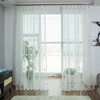 Super september ready to ship embroidered sequin fabric sheer voile curtain