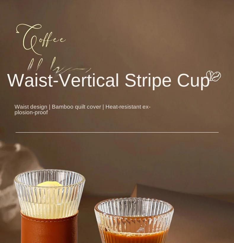 product modern high borosilicate glass insulated coffee cup transparent vertical bar milk cup for parties-0