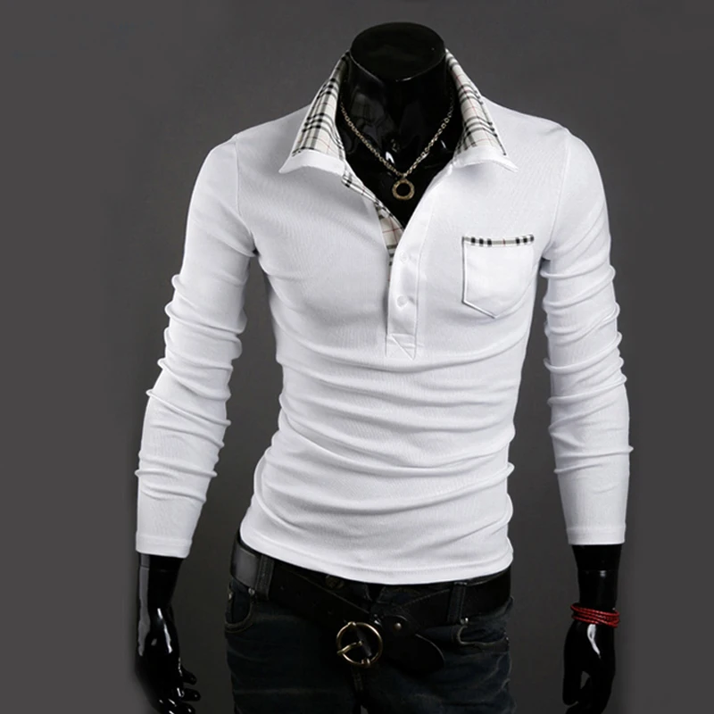 muscle fit long sleeve polo shirt