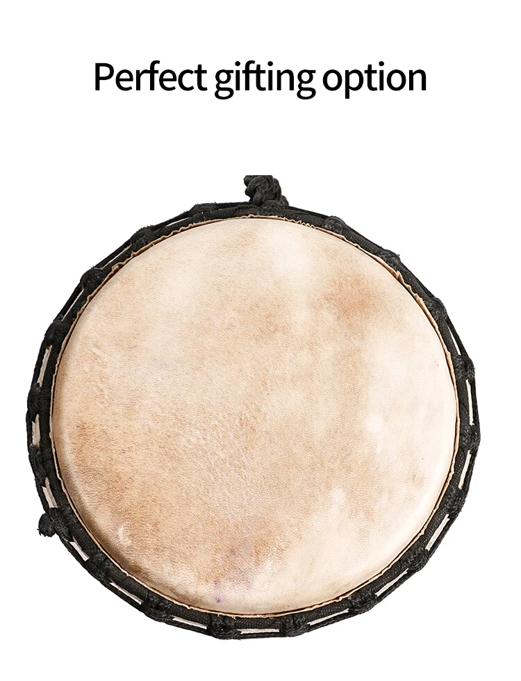 11'' Wooden Leather Djembe African Drum(Craved)-Elephant