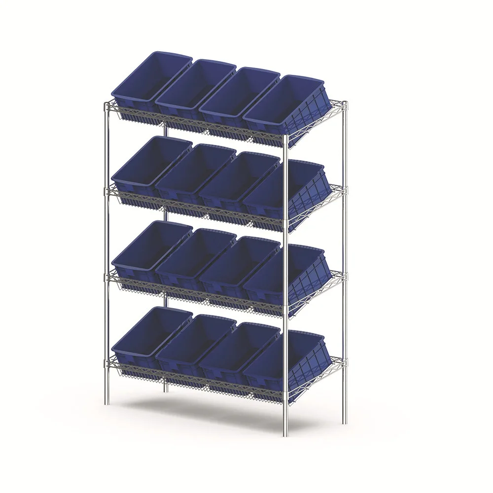 Warehouse Wire Mesh Shelf Chrome Plating Anti-static Household Display ...