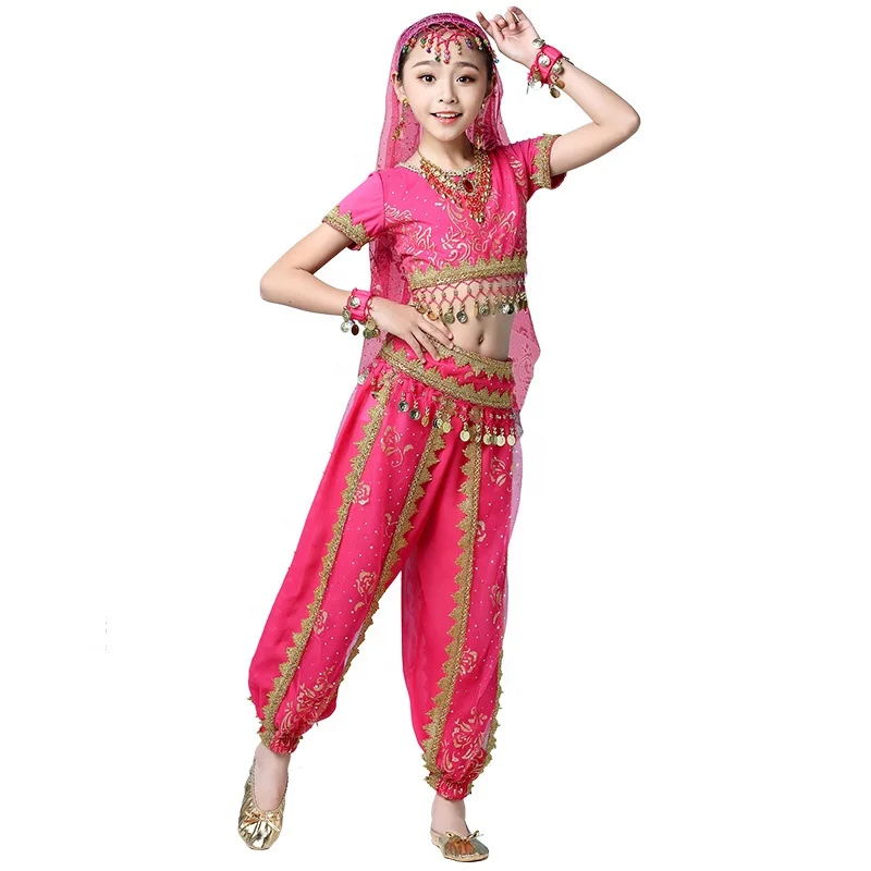 New arrival Colorful Sequin Belly Dress Dance costume for girls