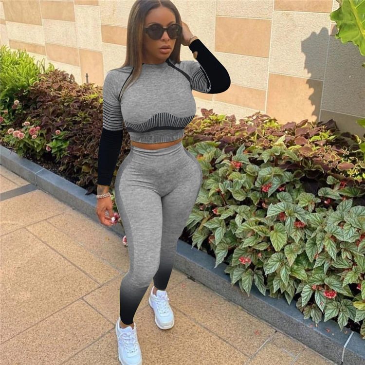 Hot Seller Winter Two Piece Jogger Set Women Fashion Clothing 2020 Casual Print 2 Piece Outfit Set Woman Clothing