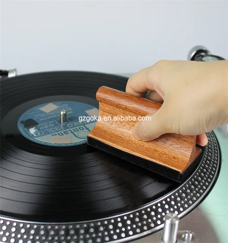 Sapele Wood Velvet Vinyl Record Cleaning Brush Lp Record Cleaner Brush