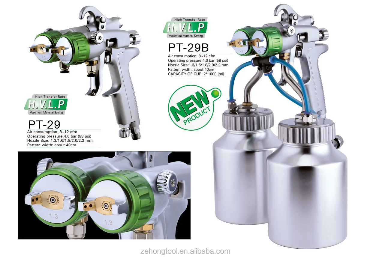 Auarita Hvl Ppneumatic Spray Gun Wand Malerei Werkzeug Doppel Düse Luft