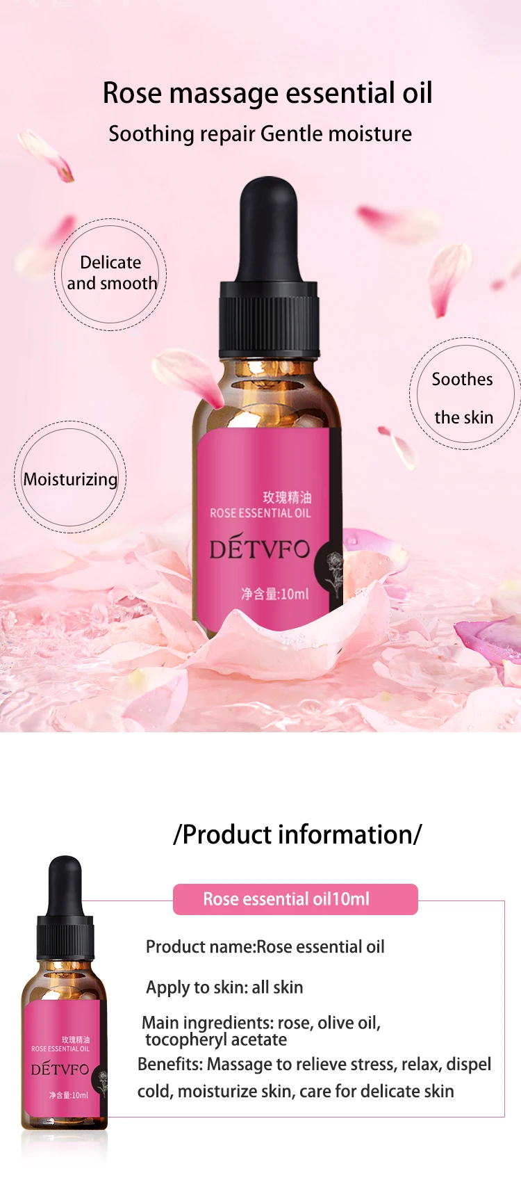 Beauty Rose Oil Face Essence Rose Gold Elixir Serum Makeup Primer Anti Aging 24k Gold Serum