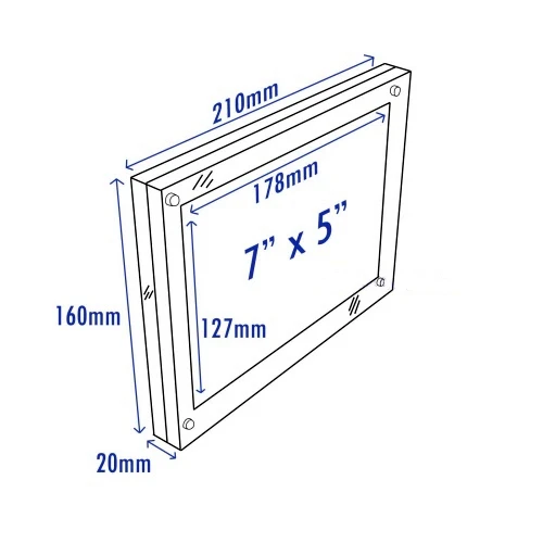 Hot Sale 4x6" Clear Acrylic Photo Frame Transparent Pmma