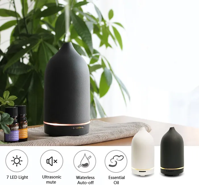 Ceramic Aromatherapy Essential Oil Diffuser Ultrasonic Portable Cool